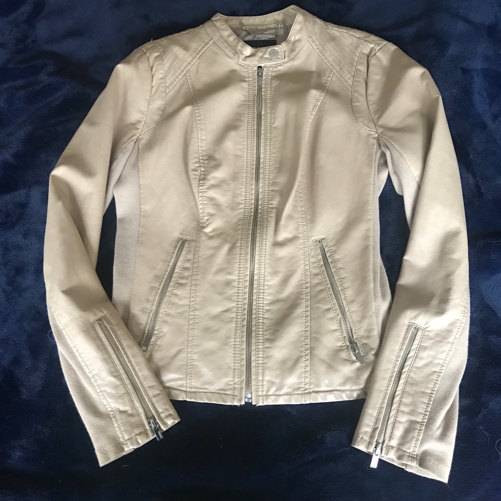 Express Faux Leather & Knit Jacket Size Medium